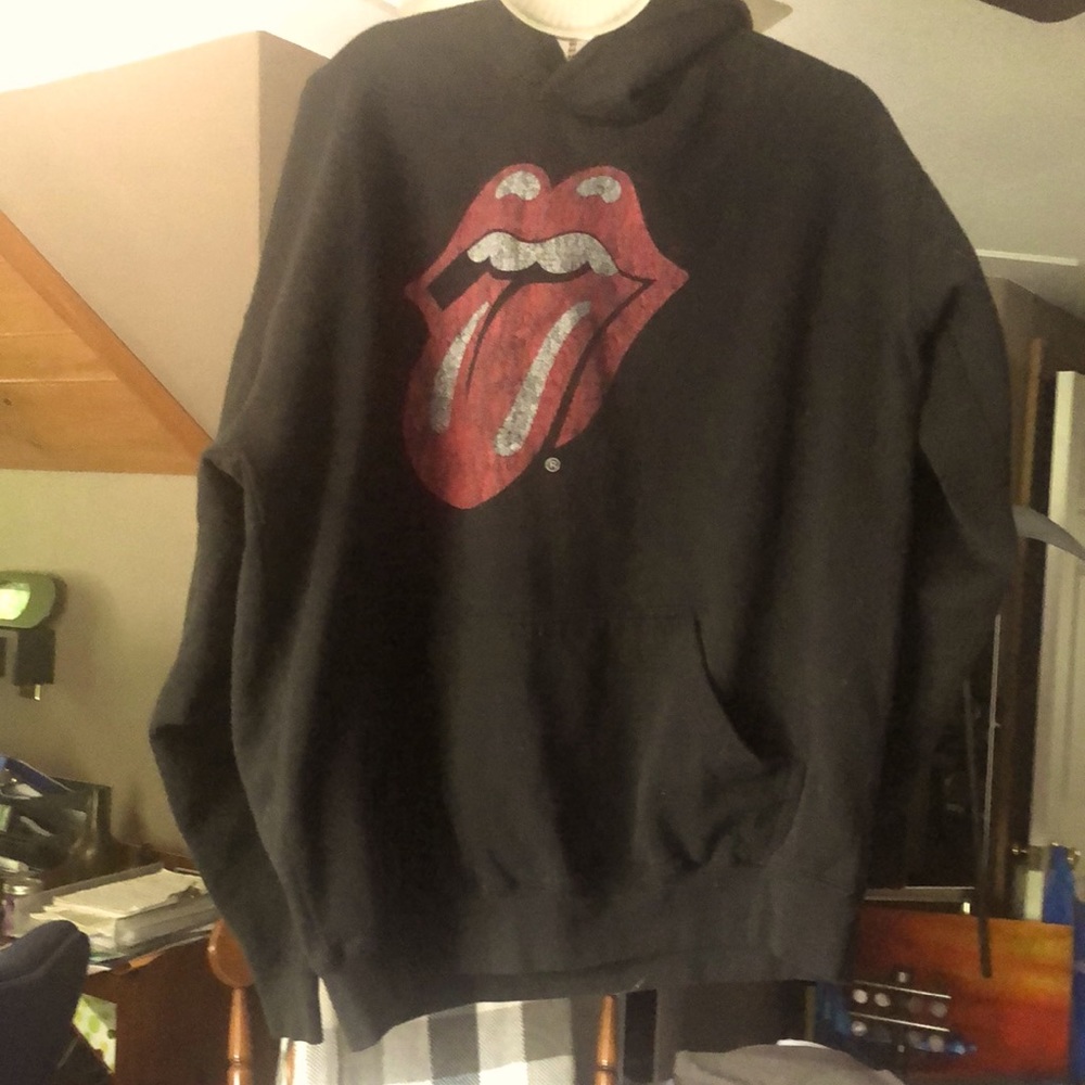 Rolling Stones graphic hoodie front pouch black M/L